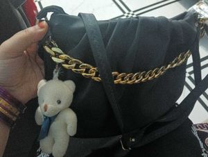 Black Hand Or Sling Bag Wid Golden Chain