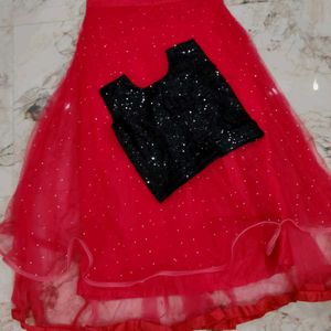 Red & Black Lehenga Choli
