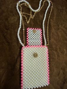 Pearl Beaded Mobile Bag