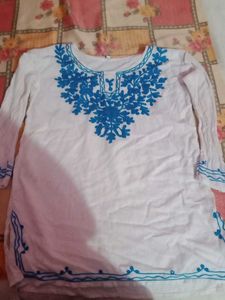 Off White Short Kurti