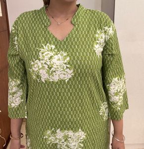Green Printed Kurta Set
