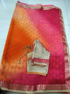 Saree With Desginer Blouse