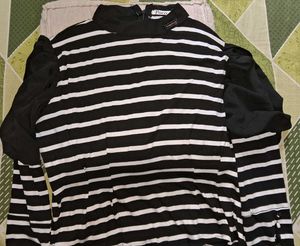 Striped Puff Sleeve Top