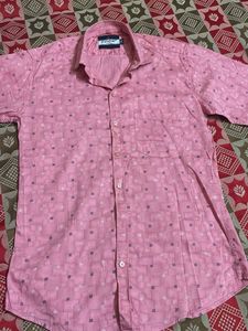 Pink Patterned Button-Down Shirt