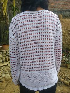 Knitted White Shrug
