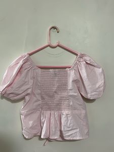 Cute Pink Puff Sleeve Top | New, Unused