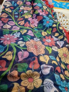 Pure Lenin Kalamkari Saree