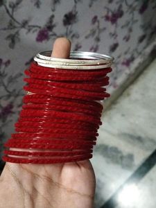 Red & Silver Bangles