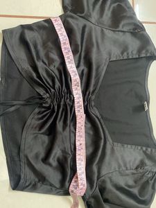 Marzeni black front tie Satin top