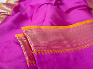 Silk Saree - Purple &amp; Gold Stripes