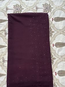 Burgundy Georgette Stone Work Saree