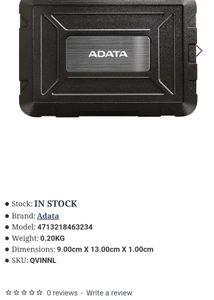 ADATA 2.5&#34; sata ssd adapter /enclosure