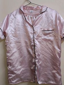 Pink Satin Heart Pajama Set