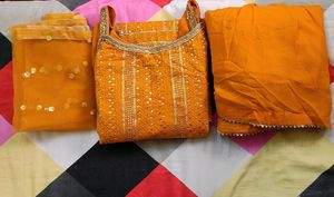 Price Drop🥳Full Work Sharara Kurta Set With Duppt