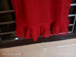 Red Embroidered Salwar Kameez Suit