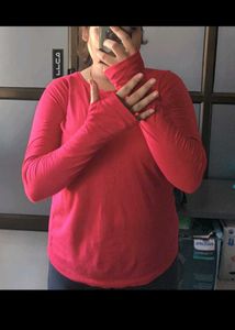 Red Long Sleeve Top