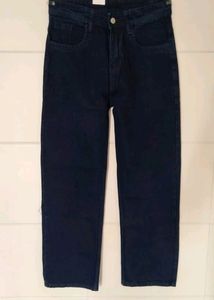 Women Baggy High Rise Nevy Blue Jeans