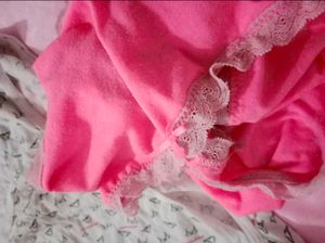 Cute Pink Lace Trim Briefs