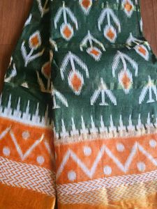 Green Cotton Saree