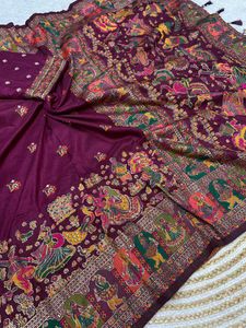 Pure Pashmina Rajwadi Saree