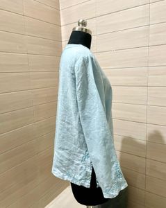 Imported Handwork Embroidered Light Blue Top