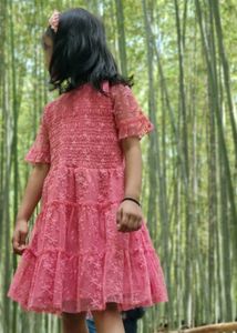 Girls Pink Tiered Dress