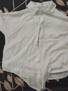 White Oversized Shirt &amp; Tee Set