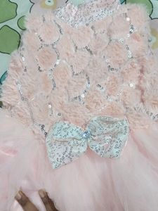 Peach Colour Beautiful Dress  For 1 Year Kiddo