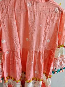 Peach Embroidered Tunic