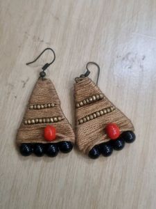 Woolen And Beads Earing