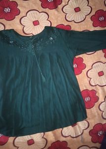 Summer Cotton Crop Top Green Color