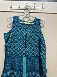 Teal Printed Maxi Dress