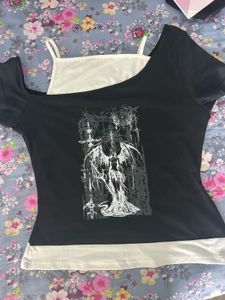 Grunge Edgy Graphic Print Top