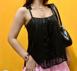 Black Striped Tank Top