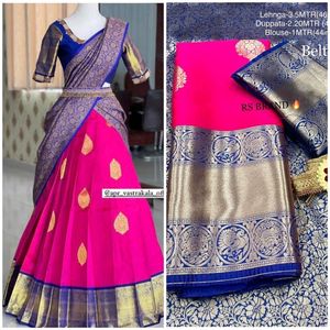 Beautiful colour combination half sarees