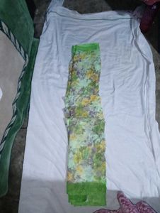 Floral Green Saree