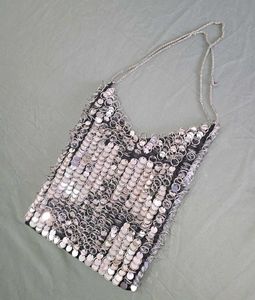 ZARA Limited Edition Silver Beaded Bag