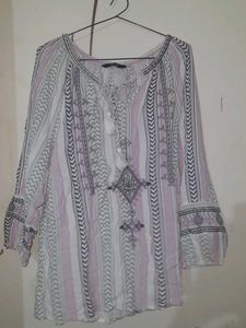 Boho Embroidered Peasant Top