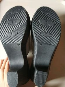 New Silver And Black Heels,Size - 39