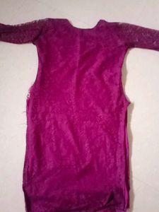 Stylish Purple Lace Kurti