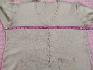 Beige Knit Cardigan with Pockets