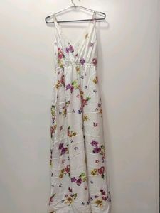 white floral gown