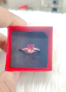 Pink Tourmaline 925 Silver Ring