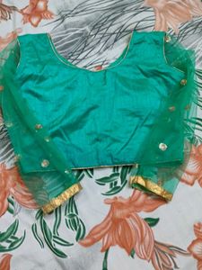 Green Embellished Blouse lehnga with Ruptta