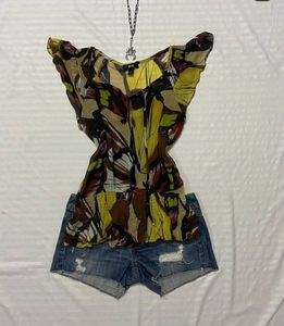 Y2k Butterfly Print Top