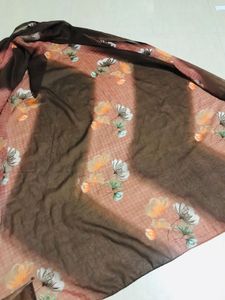 Floral Print Brown Tunic Dress