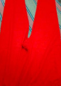 Red Floral Striped Sweater Dress With Woolen New r