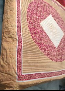 Red Printed Double Bed Bedsheet &amp; 2 Pillow Cover