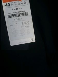 Zara Man New With Tag Trouser Formal