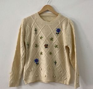 Floral Embroidered Sweater